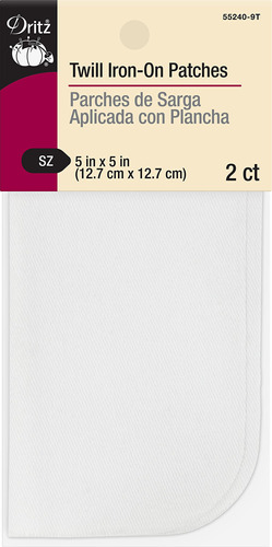 Dritz Parche Sarga Termoadhesivo 5 X 5  2 Color Blanco