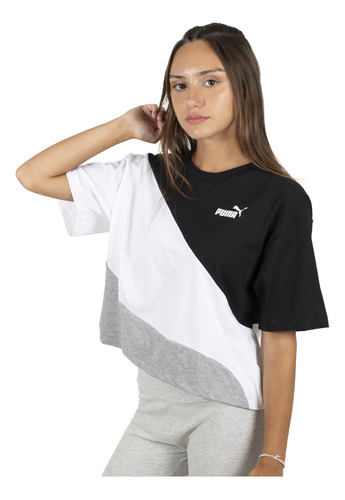 Remera Puma Power Cat Sportstyle Mujer Moda Negro