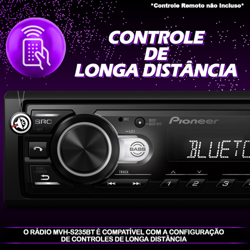 Rádio Pionner Mp3 Player Automotivo Mvh-s235 Bt Mvh Bt Usb