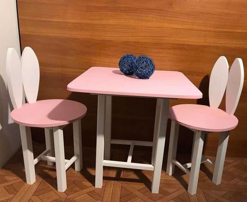 Imagen 7 de 9 de Mesa Infantil Y Sillas Con Orejitas
