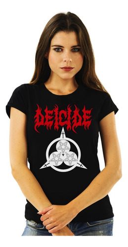 Polera Mujer Deicide Once Upon The Cross Alt Metal Impresión