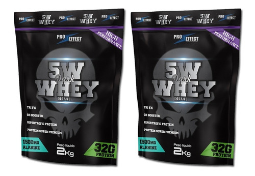 Kit 2 Whey Protein Refil 2kg - Isolado 5w - Dark Insane