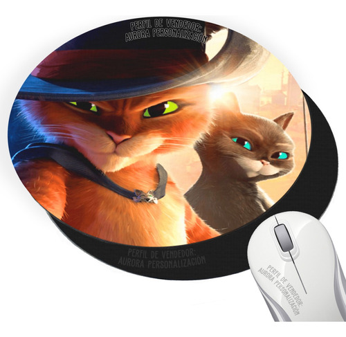 Pad Mouse Sublimado Gato Con Botas Ultimo Deseo Kitty 002