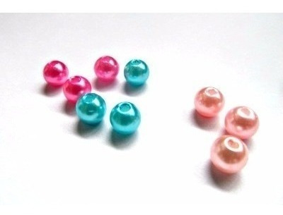 1000 Perlas 8mm De Colores Fuxia, Rosa Blancas Turquesas