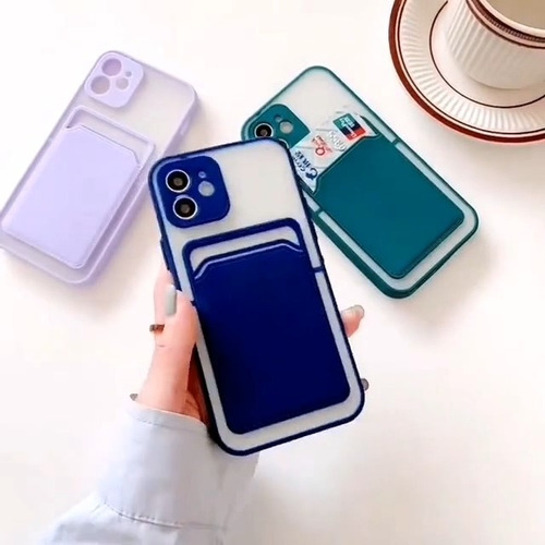 Funda Silicona Mate Con Bolsillo Compatible Con iPhone