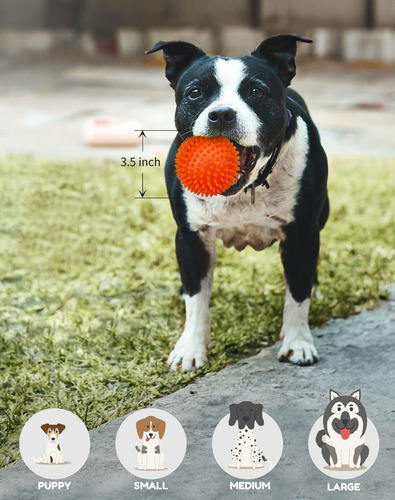 Pelotas Para Perro Chirriantes Con Pinchos Verde Naranja 2pz