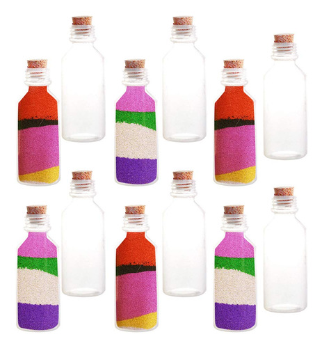 Artcreativity Botellas De Plastico De Arena Con Corcho, Paqu