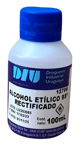 Alcohol Rectificado 100cc - Diu