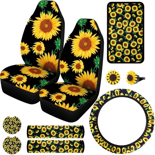 10 Piezas De Los Accesorios Del Coche Hoja De Girasol V...