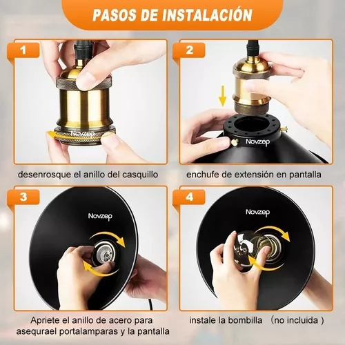 Lámparas De Techo Novzep Modernas Luz Industrial Colgant22cm