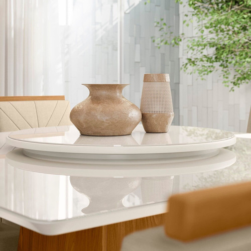 Mesa De Jantar Isabela 135cm Com 6 Cadeiras Amanda Jj
