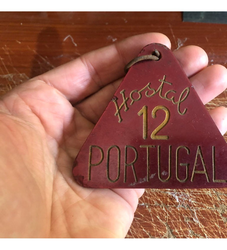 Llavero Antiguo De Hotel Hostal Portugal #12