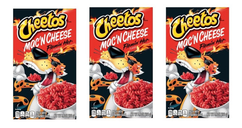 Cheetos Macarrones Mac'n Cheese Flamin Hot, 3 Piezas De 160g