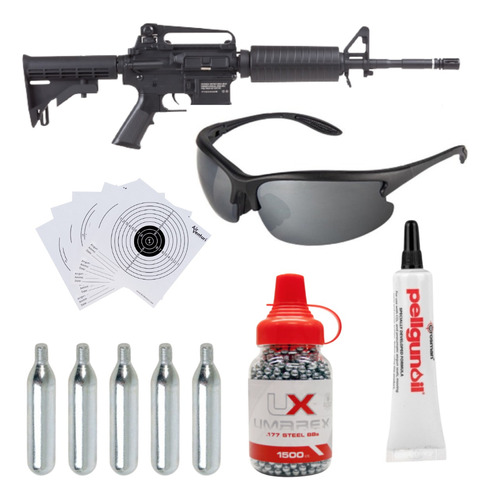 Marcadora Rifle M4 R15 Hellboy Co2 4.5mm Paquete Xchws C