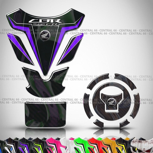 Protector Tanque Y Tapon Cbr 250r Violeta Negro Mk Motos