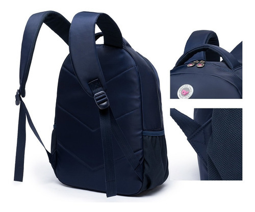 Mochila Grande Escolar Dia A Dia Trabalho Reforçada Conforto Cor Azul