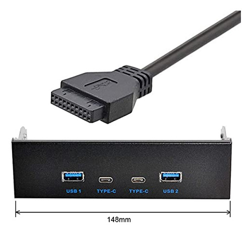 Panel Frontal Chenyang Cy Hub Usb 3.0 Usb-c Tipo C Con Panel