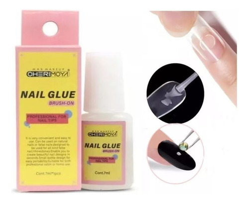 Pegamento Cherimoya Para Tips 7 Ml Uñas Postizas Con Pincel