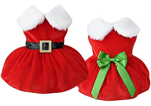 Idepet Vestido De Navidad Para Perros 2 Piezas, Falda De Pap