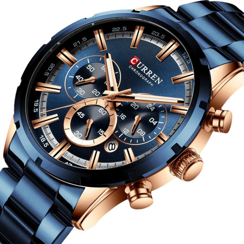 Reloj Hombre Steel Luxury Calendar Chronograph