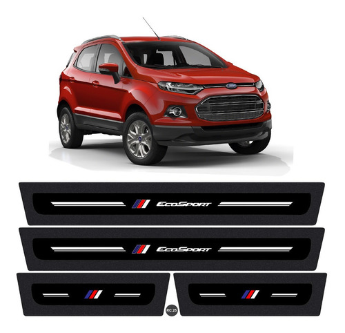 Jogo Soleira Resinada Ford Ecosport + Blackout (8 Peças)