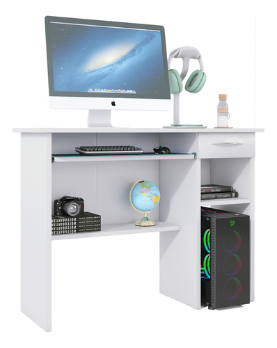 Mesa Para Pc Com Gaveta E Suporte Para Teclado 90cm