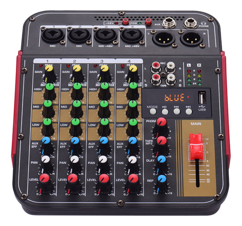Mesa De Mezclas Mezclador De Audio De 4 Canales Digital Tm4