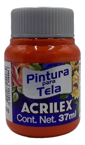 Pintura Para Tela Mate Acrilex Bote De 37ml Color 576 Zanahoria