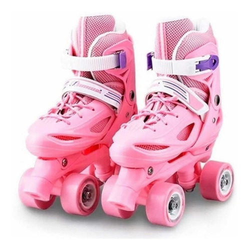 Patines 4 Ruedas Roller Rosado De Niña 29 Al 36