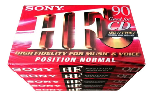 5 Casettes De Audio Sony 90min