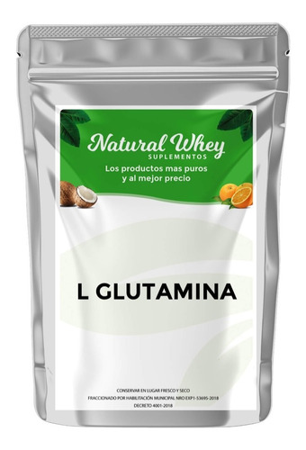 Suplemento en polvo Natural Whey Suplementos  L-Glutamina aminoácidos en doypack de 500g