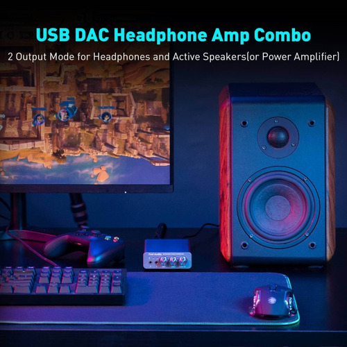 Amplificador / Dac De Fone De Ouvido Fosi K5 Pro Com Mic In Preto 1 W