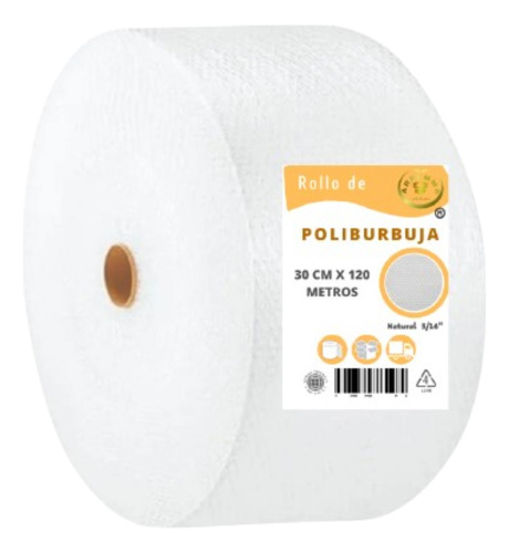 Plástico Papel Burbuja Chica Rollo De 30cm X 120 Metros