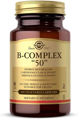 Vitamina B Complex 50 Solgar 100 Capsulas