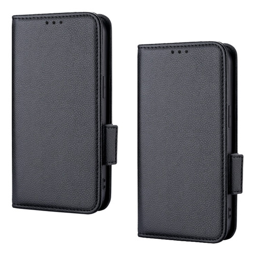 2×for Poco X6 Pro 5g Litchi Pu Leather Wallet Card Slot Case
