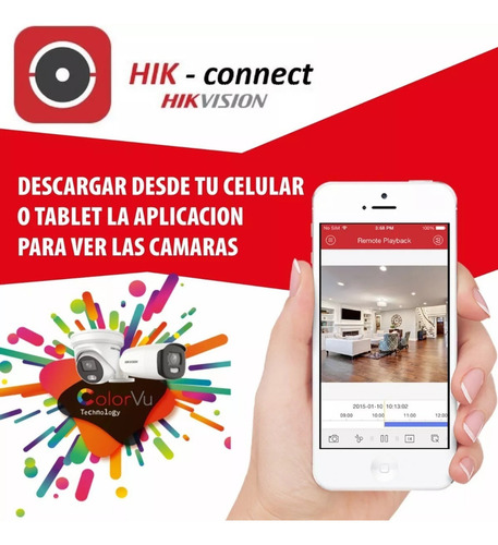 Camara Domo Metalico Con Audio Hikvision Colorvu Día/noche