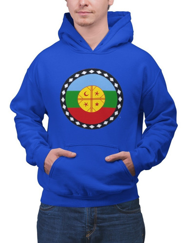 Poleron Unisex Mapuche Bandera Logo Chile Estampado Algodon