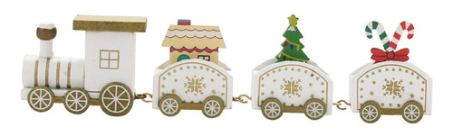 Conjunto De Tren De Navidad De Madera Adorno Decoración De