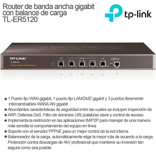 Router Tp Link Tl-er5120 4+1 Wan Lan Gigabit Balanceo Carga