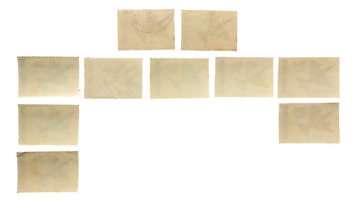 Lote De 10 Sellos Aviones Estilizados, Argentina, 1963, 1973