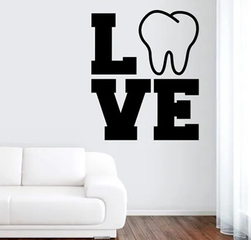 Vinil Decorativo Oficina Dentista I Love Muela Dental