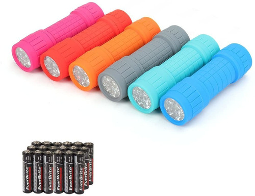 Linterna Everbrite De Mano Con 6 Linternas Color de la linterna Rosa, rojo, naranja, gris, verde azulado, azul Color de la luz 1