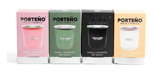 Imagen 4 de 4 de Mate Porteño De Acero Termico Bombilla 4 Colores En Caja