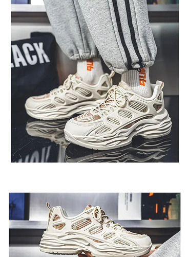 Zapatillas De Moda Para Hombre, Zapatillas Deportivas Para Correr Con Suela Gruesa