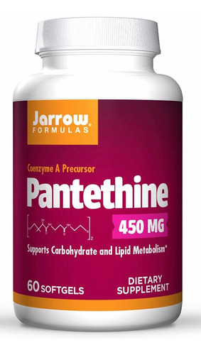 Pantetina 450mg (60 Softgels) Jarrow Formulas Pantethine Sabor S/n