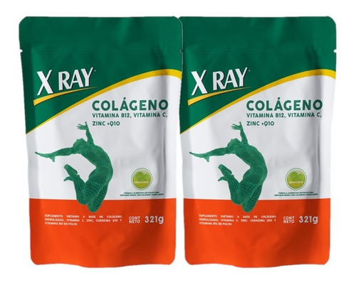 Combo X 2 X Ray Colágeno Vit B12 Vit C Zinc Y Q10 Polvo 321g