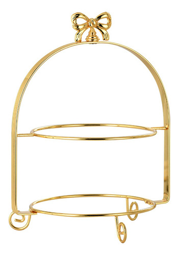 Sobremesa Display Frutas Prato Rack Festa Camada Dupla Ouro