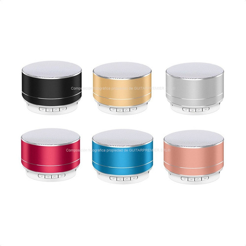 Imagen 4 de 10 de Mini Parlante Bluetooth Aluminio Colores Luz Led Lector Sd
