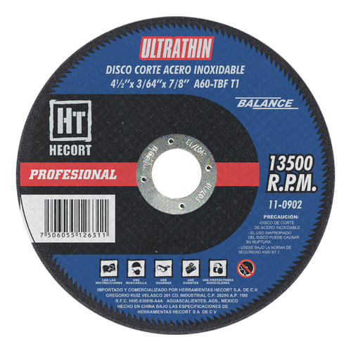 Disco P/corte A.i. 4 1/2  Balance  110902