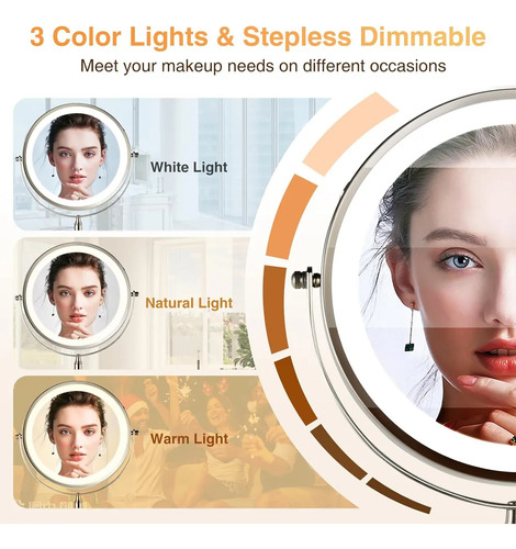 Espejos Para Maquillaje Con Luz Espejo Plegable De Pared